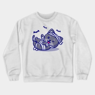 Cute Mummy Cat Laughing Cartoon Crewneck Sweatshirt